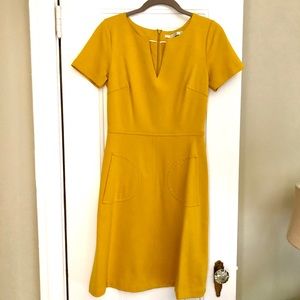 Short sleeve Mustard color dress